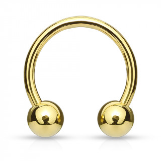 Piercing fer � cheval Gros Diam�tre plaqu� or � boules