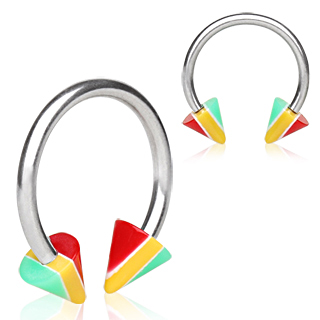 Piercing fer � cheval � pointes Rasta