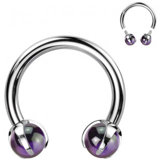 Piercing fer � cheval Titane � perle d'Amethyste (h�lix, septum...)