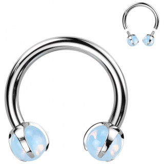 Piercing fer � cheval Titane � perle d'Opalite (h�lix, septum...)