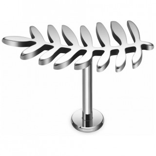 Piercing feuille de palmier en Titane � filetage interne (l�vre et oreille)