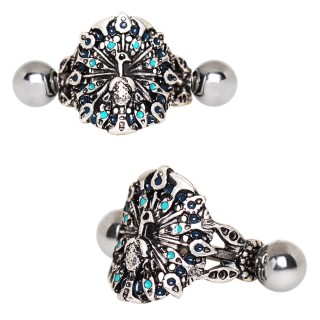 Piercing helix � bouclier Paon
