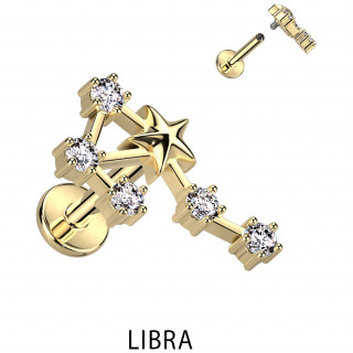 Piercing h�lix dor� signe astrologique Balance