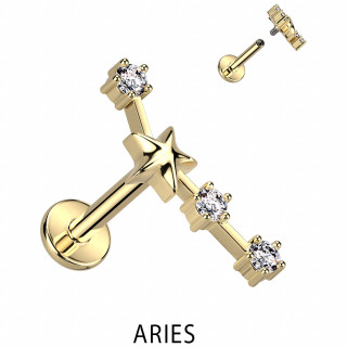 Piercing h�lix dor� signe astrologique B�lier