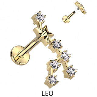 Piercing h�lix dor� signe astrologique Lion
