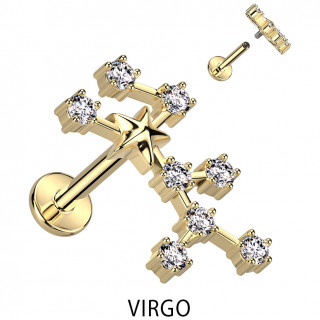 Piercing h�lix dor� signe astrologique Vierge