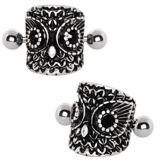 Piercing h�lix hibou de la f�ret