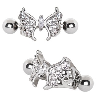 Piercing helix � papillon de strass