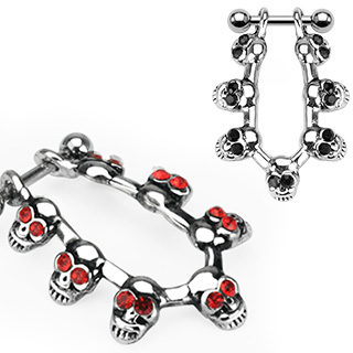 Piercing h�lix 7 t�tes de morts serties