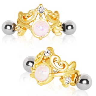 Piercing helix � tiare dor�e sertie