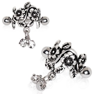 Piercing h�lix vintage � fleurs