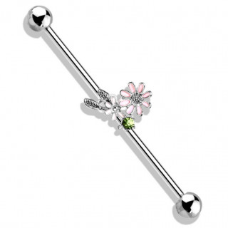 Piercing industriel � jardin fleuri fantaisie