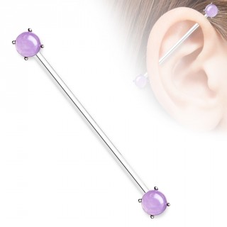 Piercing industriel acier � embouts Amethystes