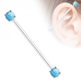 Piercing industriel acier � embouts turquoises