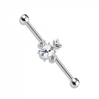 Piercing industriel � ananas zirconium clair