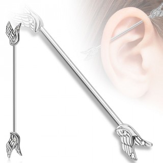 Piercing industriel avec doubles ailes serties