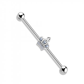 Piercing industriel � couronne royale latine sertie