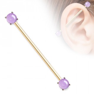 Piercing industriel cuivr� � embouts Amethystes