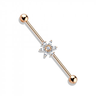 Piercing industriel cuivr� � fleur zirconium �toil�e