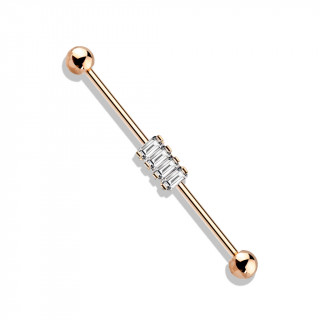 Piercing industriel cuivr� � quatuor de zirconiums