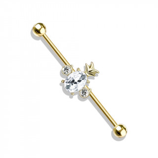 Piercing industriel dor� � ananas zirconium