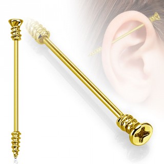 Piercing industriel dor� style vis