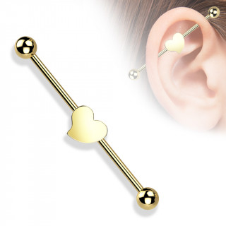 Piercing industriel en acier dor� � petit coeur