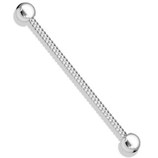 Piercing industriel en acier twist� style corde - Inox