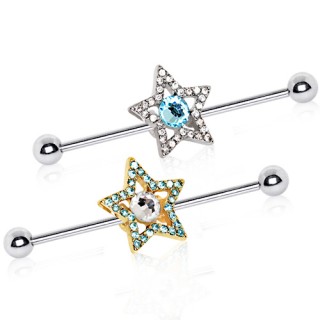 Piercing industriel � �toile multi-strass