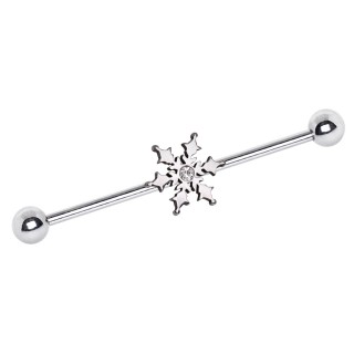 Piercing industriel � flocon de neige sertie