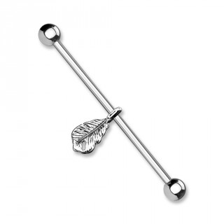 Piercing industriel � pendentif plume