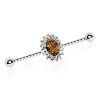 Piercing industriel soleil � centre en verre style murano