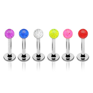 Piercing labret bille � paillettes