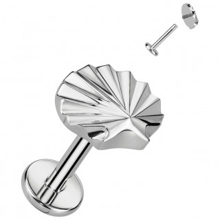 Piercing labret Coquillage marin en Titane � filetage interne (l�vre, tragus, h�lix...)