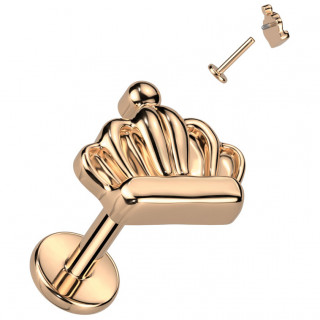 Piercing labret Couronne en Titane cuivr� � filetage interne (l�vre, tragus, h�lix...)