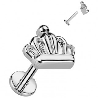 Piercing labret Couronne en Titane � filetage interne (l�vre, tragus, h�lix...)