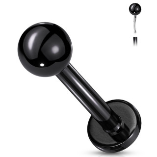 Piercing labret noir type "Push In" � boule