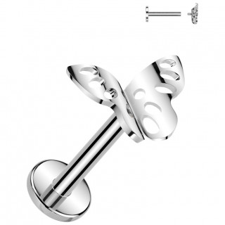Piercing labret papillon dentelle Titane (l�vre et oreille)