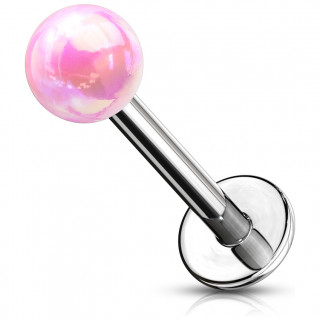 Piercing labret perle teinte m�tallis�e - Rose (l�vre, cartilage)