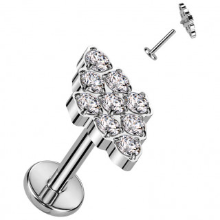 Piercing labret Ruche d'abeilles en Titane � filetage interne (l�vre, tragus, h�lix...)