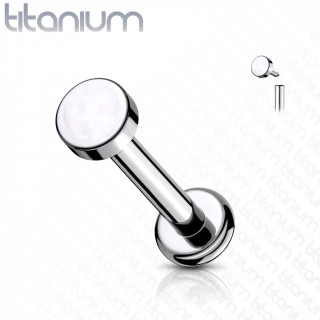Piercing labret Titane disque � filetage interne