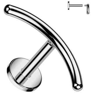 Piercing labret Titane � embout en arc (l�vre et oreille)