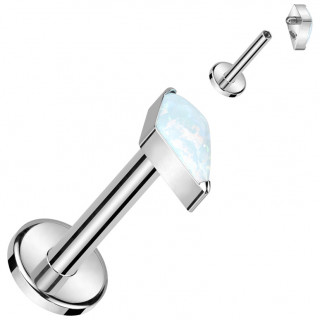 Piercing labret Titane � losange Opale (l�vre, tragus, h�lix, lobe...)