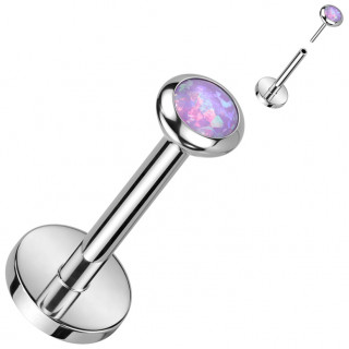 Piercing labret Titane push-in � opale pourpre