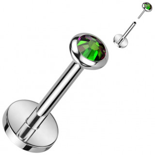 Piercing labret Titane push-in � zirconium Vitrail Medium