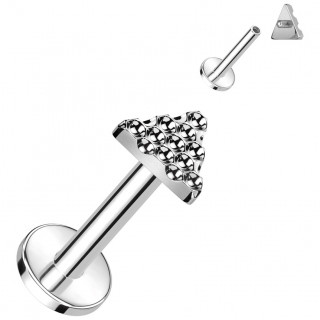 Piercing labret Titane � triangle alv�ol� (h�lix, tragus, l�vre...)