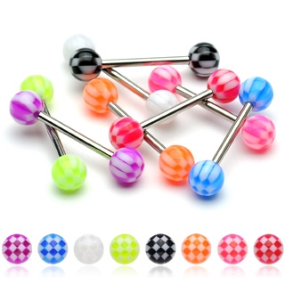 Piercing langue � motif damier