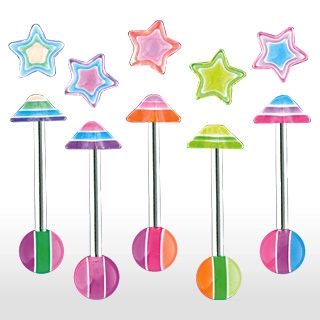 Piercing langue boule et �toile