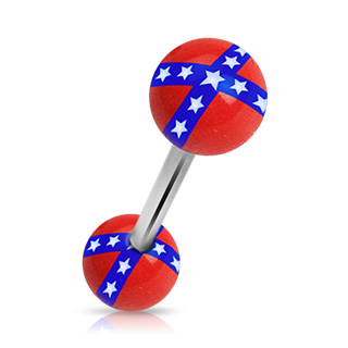 Piercing langue boules drapeau rebel