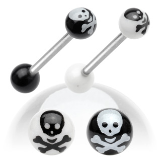 Piercing langue imprim�s t�tes de mort